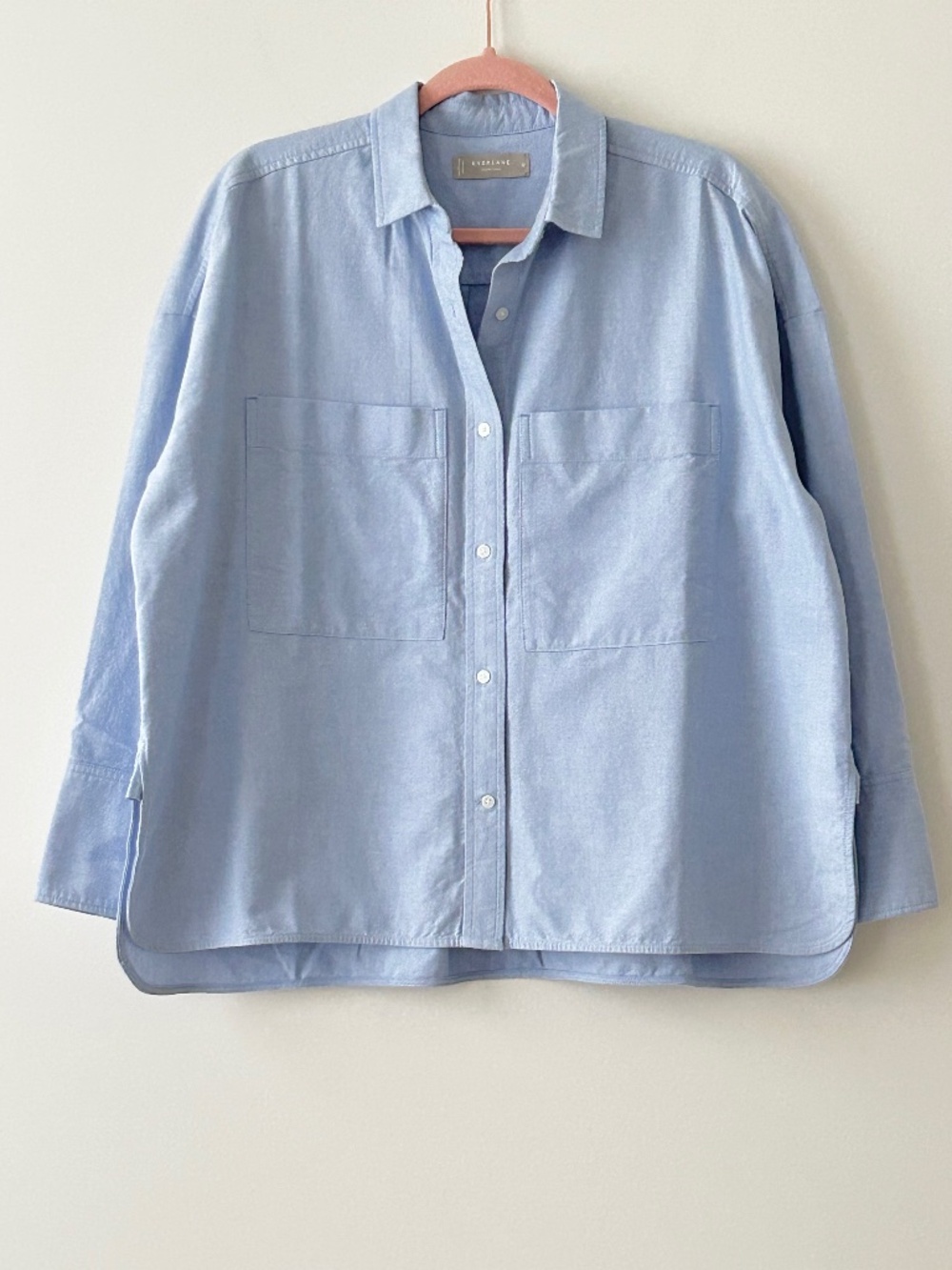 Everlane 100% Organic Cotton Blue Boxy Oxford Shirt